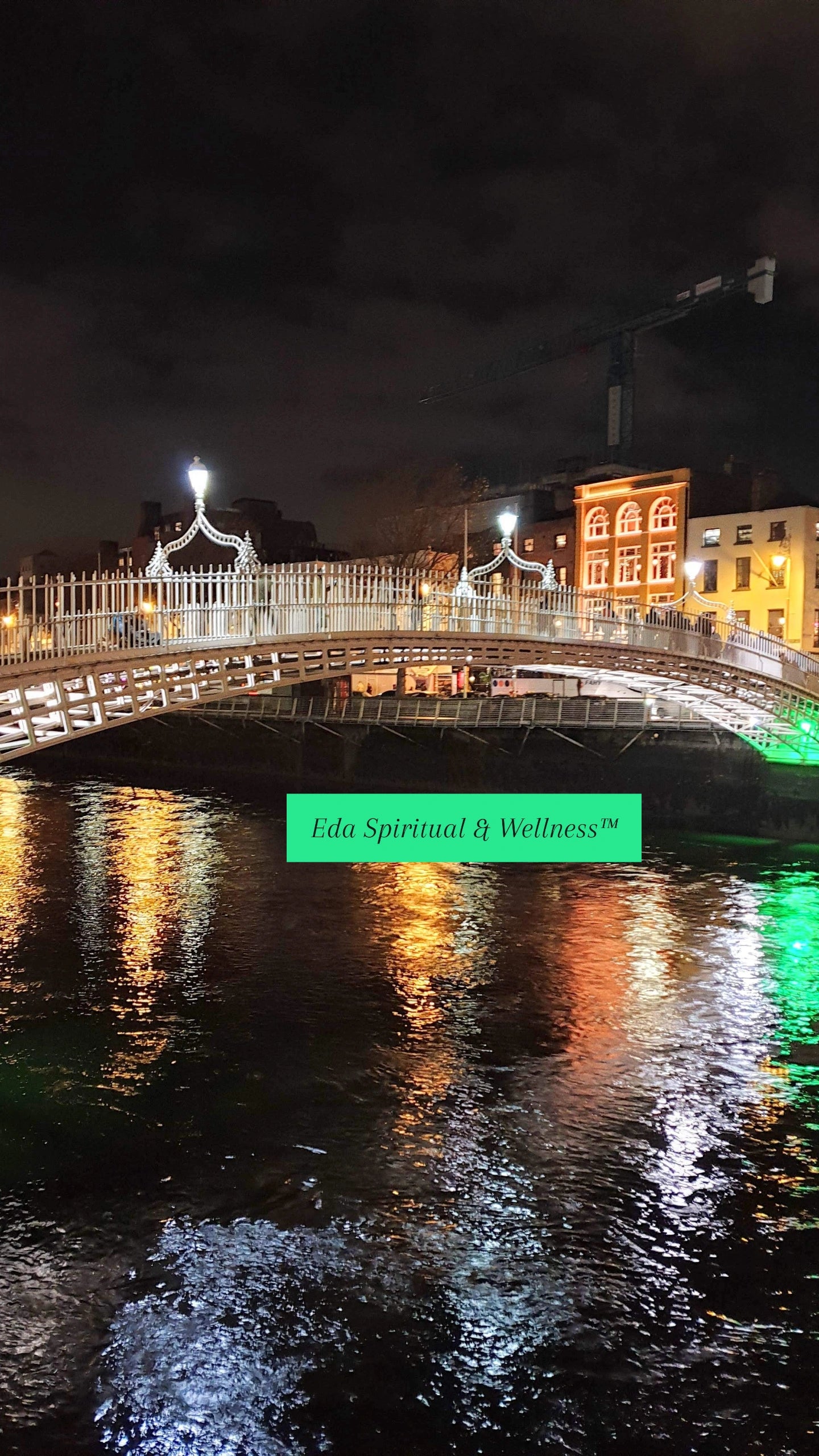 Dublin Night Reflections (Ha'penny Bridge) — Digital Photo Download