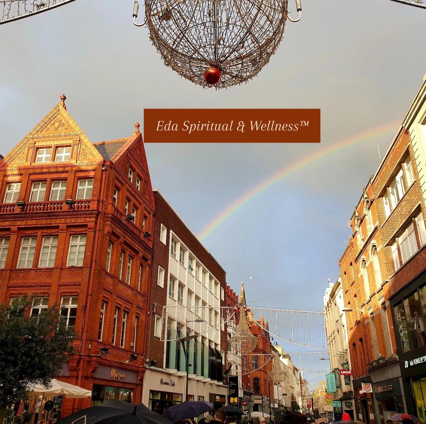 Rainbow Over Dublin Cityscape — Digital Photo Download
